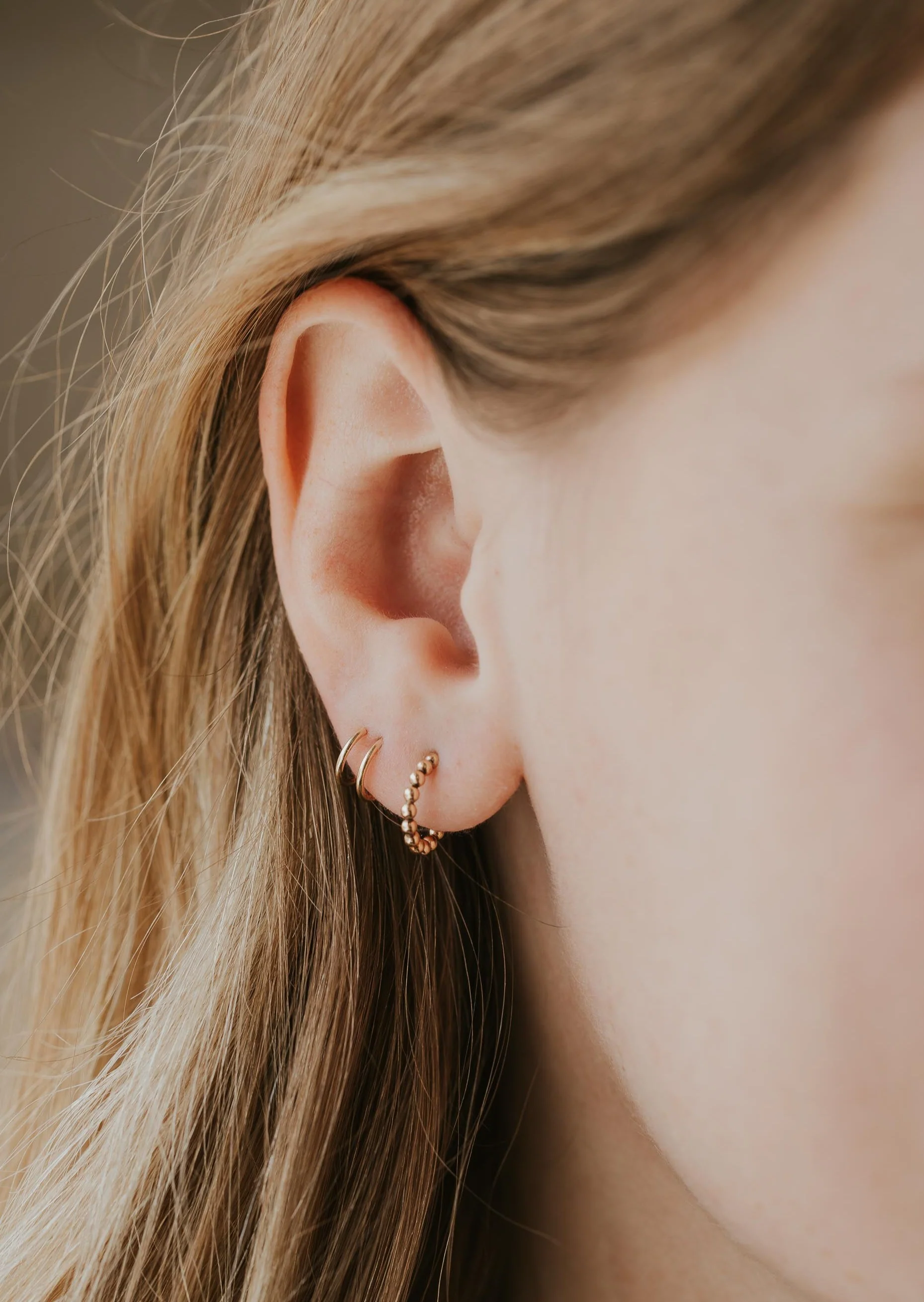 Beaded Huggie Hoops - Image 4
