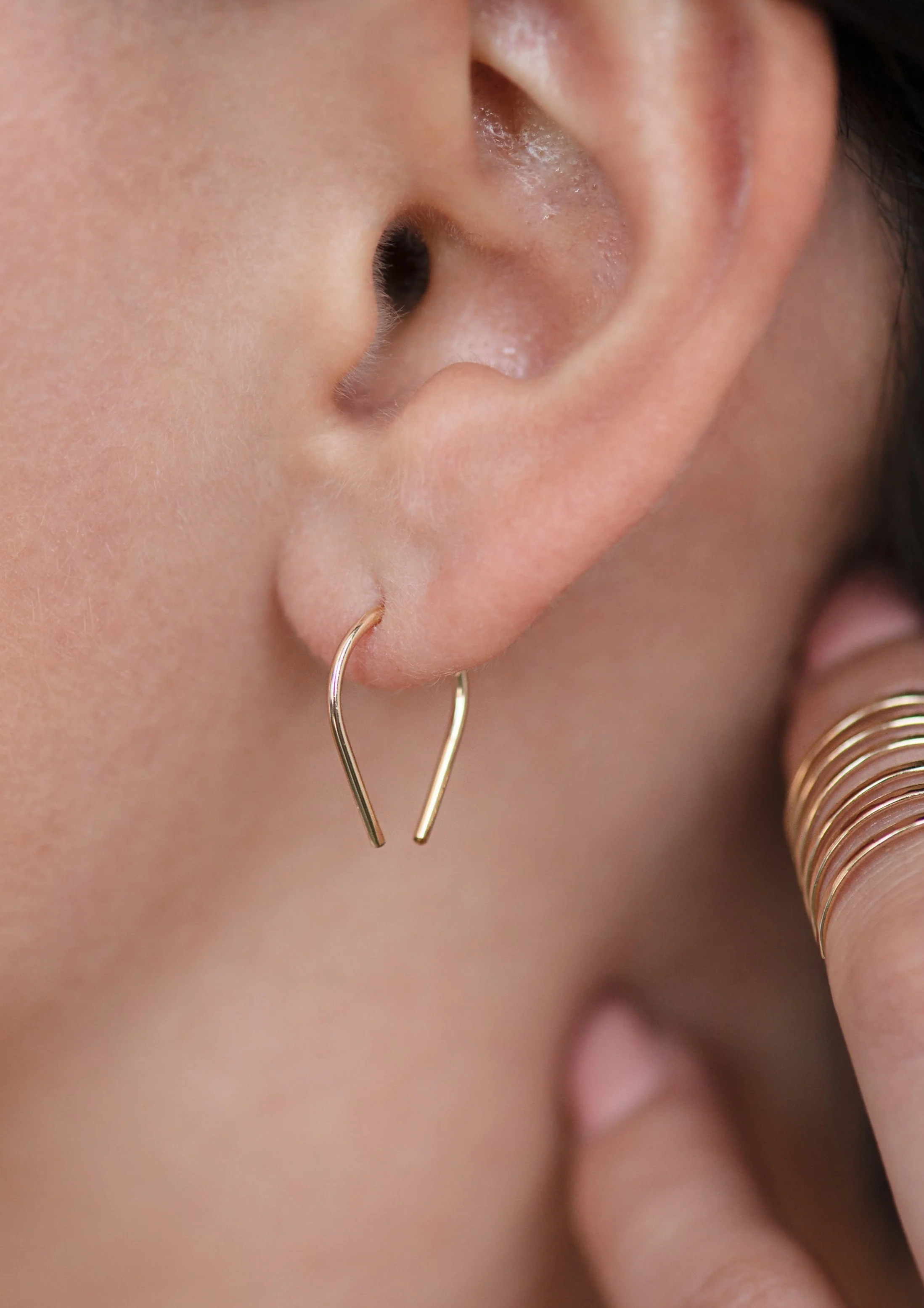 Tiny Horseshoe Earrings - Image 6